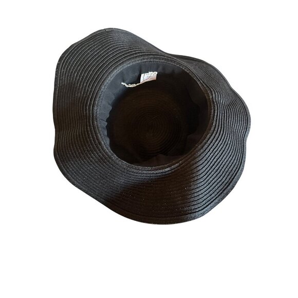 Madewell Black Wide-Brim Floppy Sun Hat M-L For Women Stylish Summer Chic - Picture 3 of 5